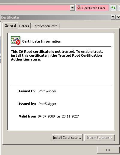 Burp Proxy Certificate