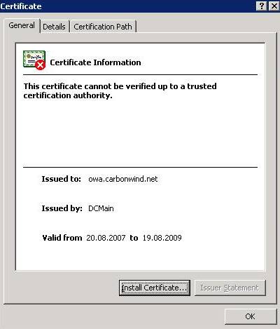 Cain&Abel IE certificate