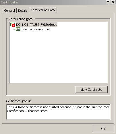Fiddler Certificate Certification Path