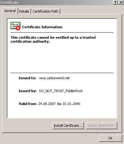 Fiddler Certificate