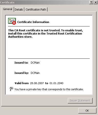 The “DCMain” CA certificate