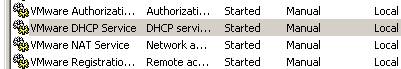VMware services running