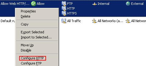 Configure HTTP