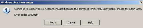 Windows Live Messenger Error