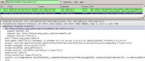 wireshark filters contains