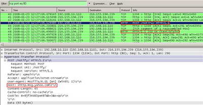 Wireshark Capture Yahoo Messenger Allowed