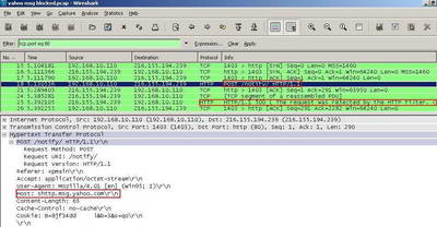 Wireshark Capture Yahoo Messenger Blocked