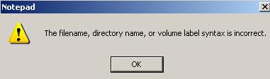 Notepad Error