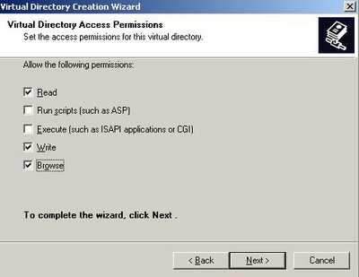 Virtual Directory Access Permisions