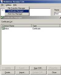 WebDrive Certificate Manager