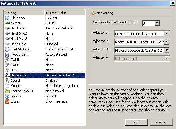 VM Network Options