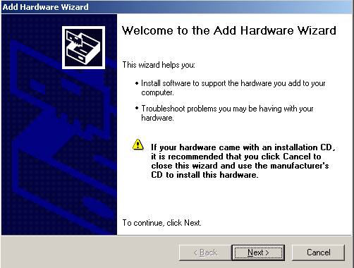 Add Hardware Wizard