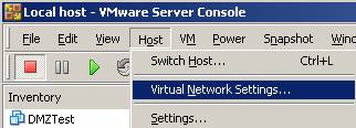 VMware Server Virtual Network Settings