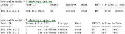 Vyatta Branch1 GRE/IPsec:VPN Info