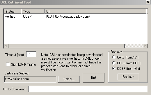 Viewing, clearing and disabling the OCSP and CRL cache on Windows 7